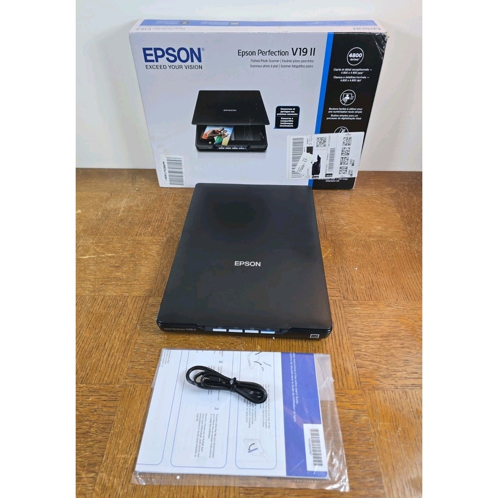 Epson Perfection V19 II Flatbed Photo Scanner 4800 DPI (B11B267201) | Black